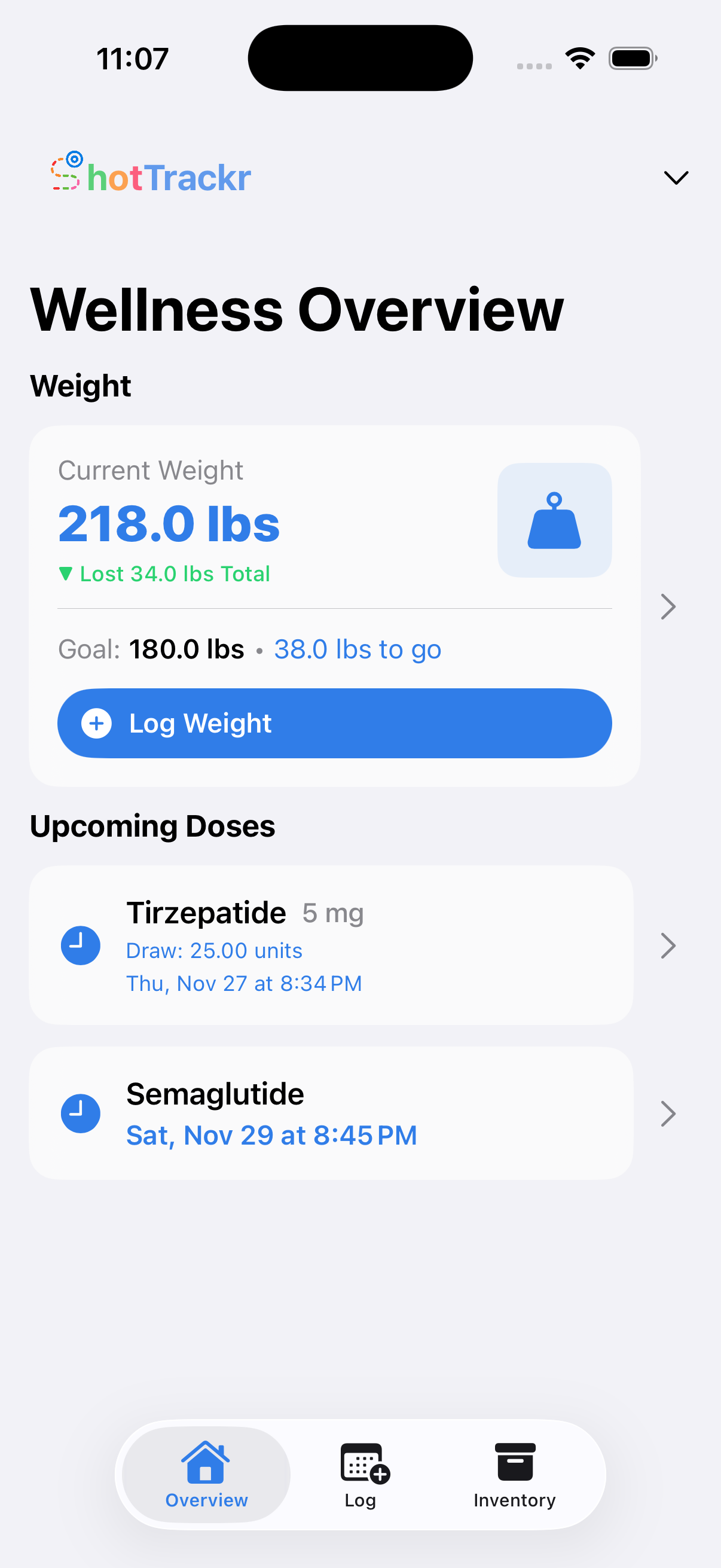 ShotTrackr App Interface