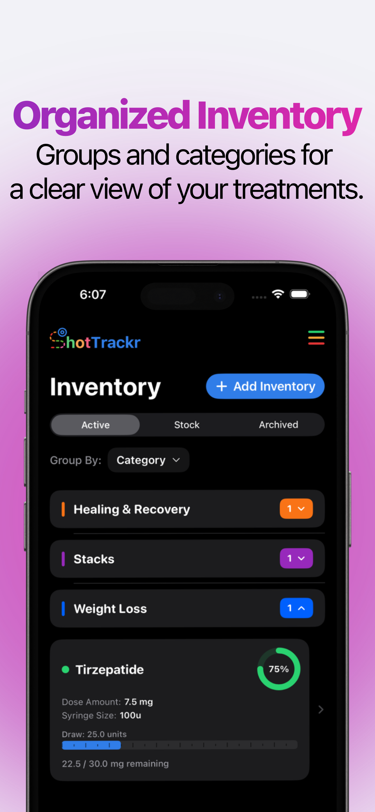 Groups and Categories for Organized Inventory