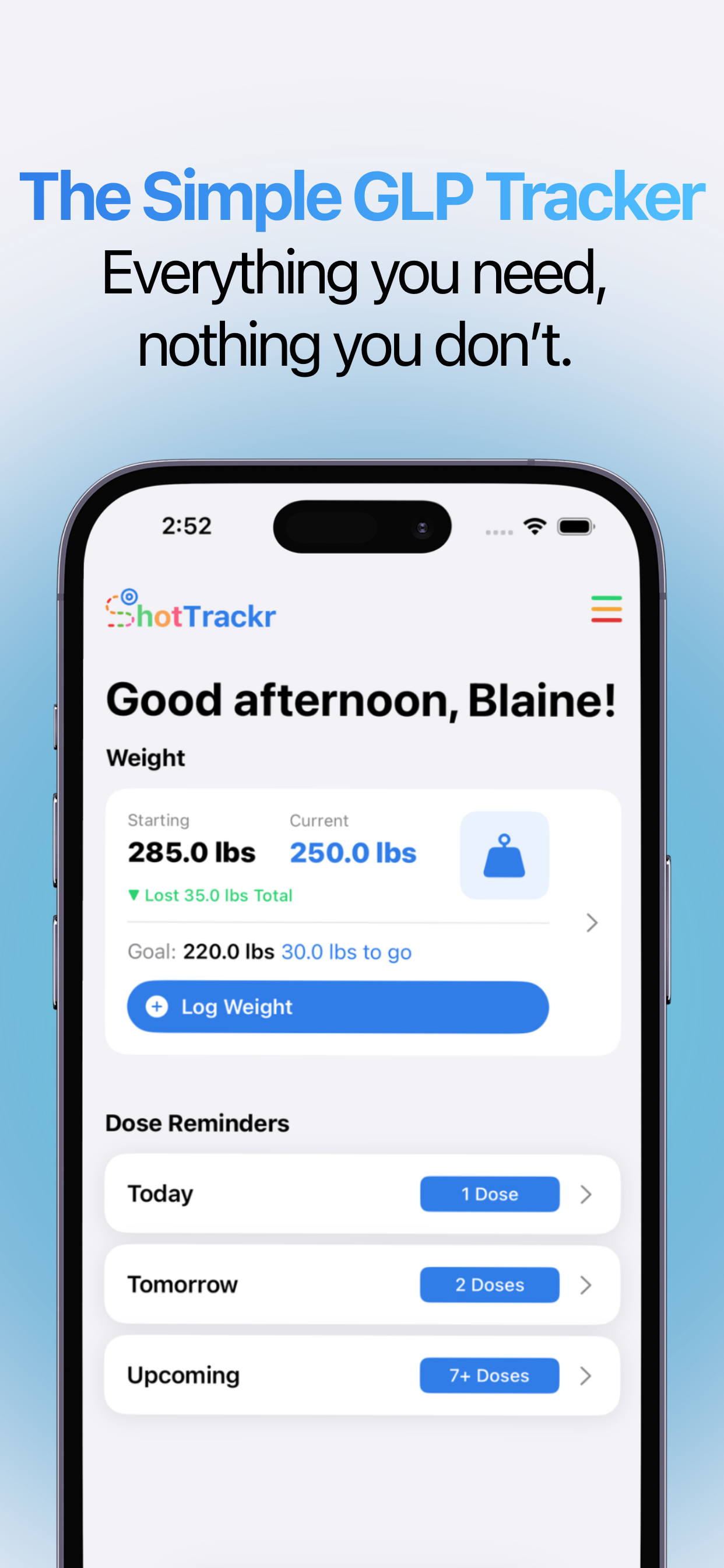 ShotTrackr App Interface